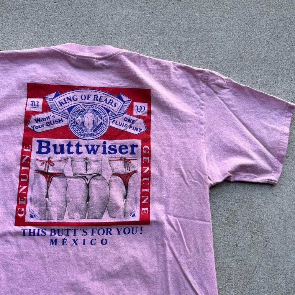 Vintage buttwiser budweiser parody tee shirt xl